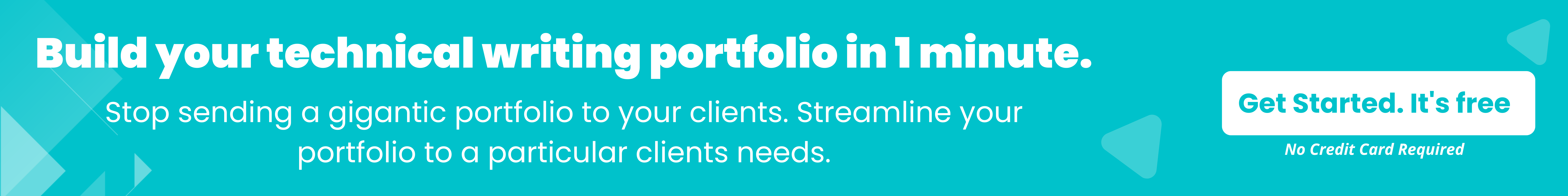 Build your technical writing portfolio in 1 minute.